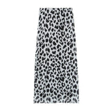Spring 2025 New Women's Animal Print Pattern Net Tector-Smeared Tsets Half Dress HZ1208