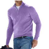 2025 New Winter Long Sleeve V-Neck De-Yvet Zipper Men's Casual Polo Shirt HZ1208