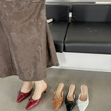 Autumn 2025 New Bag Head Half Slippers French Fairy Style Mary Jane Shoes Dress Low Heel Bow HZ1208