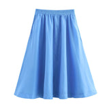 Summer New Women's Short-Sleeved Shirt Wide Fan Flute Dress 2731046 HZ1208