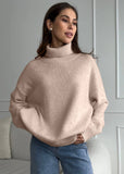 Hot Multi-Color High-Necked Solid-Color Sweater Women Loose Collar Collar Collar Women's Clothing 66 HZ1208