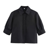 Summer New Women's Short-Sleeved Shirt Wide Fan Flute Dress 2731046 HZ1208