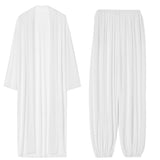 2025 Lazy Wind Perspective Loose Long Open Shirt Plus Short Skirt Suit Women's Jersey Trousers Two Sets HZ1208