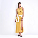 2025 Autumn And Winter Hot Vest Sweater Skirt Elegant Open Fork Tight Skirts Ins HZ1208