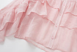 2025 Women's Pink Folding Decoration Romantic Style Shirt 6318 HZ1208