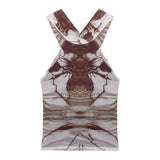 2025 Millennium Hottie Thai-Style Hanging Neck Sling Vest Woman Summer Bare Sleeveless Tight Short Coat Wear HZ1208