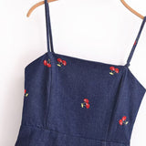 U-Style Retro-Dress Seaside Resort Sling Dress French Fresh Sweet Print A-Word Mini Dress Summer Girl HZ1208