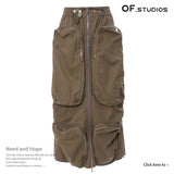 25 New Can Wear Two Heavy Industry Zipper Long Multi-Pocket Dress Half Skirt Bra Skirt 1591 HZ1208