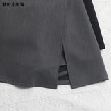Irregular A-Word Fork High-Waist Skirt Short Skirt Women's Korean Dress Dress Dress 8872 HZ1208