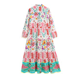 2025 Spring Women's Long Sleeve Positioning Print Dress 1725 HZ1208