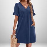 2025 Summer Women's Temperament Elegant Fashion Sexy Solid Color Oblique Shoulder High-Waisted Dress HZ1208