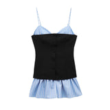 New Niche Babes Fake Two Spliced Short Sling Dress Women 2304165 HZ1208