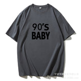 2025 New Letter Pure Cotton T-Shirt Women Simple Basic Short-Sleeved Top Women's Free-Fitting Sweater HZ1208