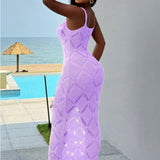 Hot Sales Women's Clothing 2025 Summer New Fashion Sexy Bare Back Hollow Hair Weaving Sling Dress HZ1208