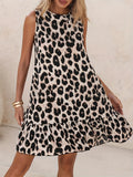 Elegant Sleeveless Leopard-Print Summer Vest Dress With Thin Fashion High Personality Street HZ1208