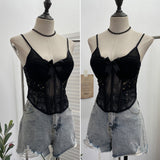 Real Shoot Spice Girls With Chest Pads Fish Bone Lace Sexy Sling Vest Short Boobs On The Back Of The Dress Woman 1127 HZ1208