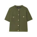 Z Spring 2025 New Women's Short-Sleeved Simple Fashion Knitted Jacket Skirt 1822025 1822025 HZ1208