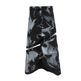 25 New Multi-Wearing Personalized Print Irregularly Cut Denim Splicable Detachable Skirt 1475 HZ1208