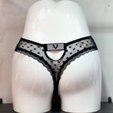 After V Drowsing Hollow Lady T-Shirt T-Shirt Lace Trousers Love Lace Cotton Crotch Large-Size Thong Trousers Low-Rise Trousers HZ1208