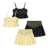 INS Women's Clothing INS Buckle Eye Decoration Sling Suit + Short Skirt Suit HZ1208