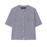 Z Spring 2025 New Women's Short-Sleeved Simple Fashion Knitted Jacket Skirt 1822025 1822025 HZ1208