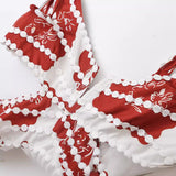 Summer New Print Sling With Lace A Short Dress Dress HZ1208