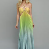 Spring 2025 New Women's Temperament Sexy Dress Elegant Hollow Hanging Neck Dress HZ1208