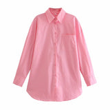 Spring And Summer 2025 New Ins14 Color Pocket Dress Women's Basic Long-Sleeved Shirt HZ1208