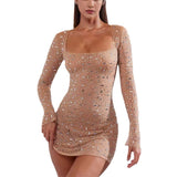 Sexy Women's New Dress Bodybony Dress Squins HZ1208