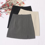Real-Shooting Half-Dressed New Spring And Summer 2025 New Suit Skirt High-Waisted Hip-Proof Open-Fork Skirt 8871 HZ1208