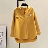 Official Map Water Wash Cotton Shirt Women 2025 Autumn And Winter New Korean Version Of The Loose Casual Shirt Jacket Women HZ1208