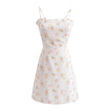 AA2025 Women's Floral Print Wood Ear Mini Sling Dress 7572 HZ1208