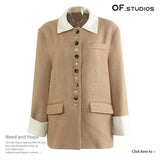 25 New Fashion Temperament Design Leather Splicing Type Tadge Coat 1718 HZ1208