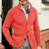 Fashion New Products - Dress Men's Casual Long-Sleeved Pure Color Knit Coat Men's Coat HZ1208