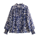 2025 Street Style Cascade Decorative Printed Shirt 9878060 Printed Miniskirt 9878067 Set HZ1208