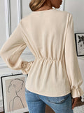 New Elegant V-Neck Long-Sleeved Shirt Autumn Shirt HZ1208