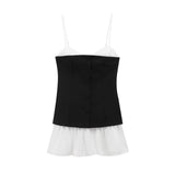 New Niche Babes Fake Two Spliced Short Sling Dress Women 2304165 HZ1208