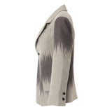 25 Autumn And Winter British Style Geometric Print Personality Cut To Repair The Body Hair Coat Woman 1712 HZ1208