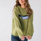 Spring 2025 Fashion New Retro Sweater Casual Collar Loose Knitted Sweater HZ1208