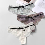 Sexy Three-Dimensional Lace T-Shirt Trousers Legs Around The Waist Delicate Embroidered Cotton Crotch Lady Thong HZ1208