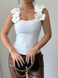 New Three-Dimensional Flowers Elegant Spring And Summer Knitted Vest HZ1208