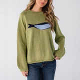 Spring 2025 Fashion New Retro Sweater Casual Collar Loose Knitted Sweater HZ1208