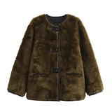 New Women's French-Style Medard Vintage Fur Jacket Coat HZ1208