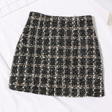 Small Scented Coarse Flowers, Lattice Half-Dress Woman 2025 Autumn And Winter New High-Waisted Thin Ass A-Word Skirt 8920 HZ1208