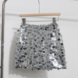 Real Shooting Heavy Industry Glitter Bling Bling Dress Babes Night Shop High-Waisted Ass A Short Skirt 1029 HZ1208