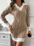 Autumn And Winter Long-Sleeved Jasmine Sweater 2025 Doll Collar Cover Small Knitted Short Dress HZ1208