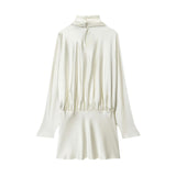 Z2025 New Fashion Temperament Women's Silk And Fern Texture Scarf Dress 4661215 HZ1208