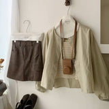 Spring And Autumn Korean Version 2025 New Small Short-Sleeved Shirt Women With Literary And Artistic Round Collar Top HZ1208