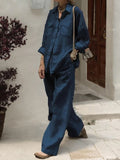 Casual Long-Sleeved Shirt Loose Set 2025 New Women's Two-Piece Suit HZ1208
