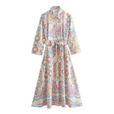 2025 Women's Long Sleeve Printed Shirt Dress 2007 HZ1208